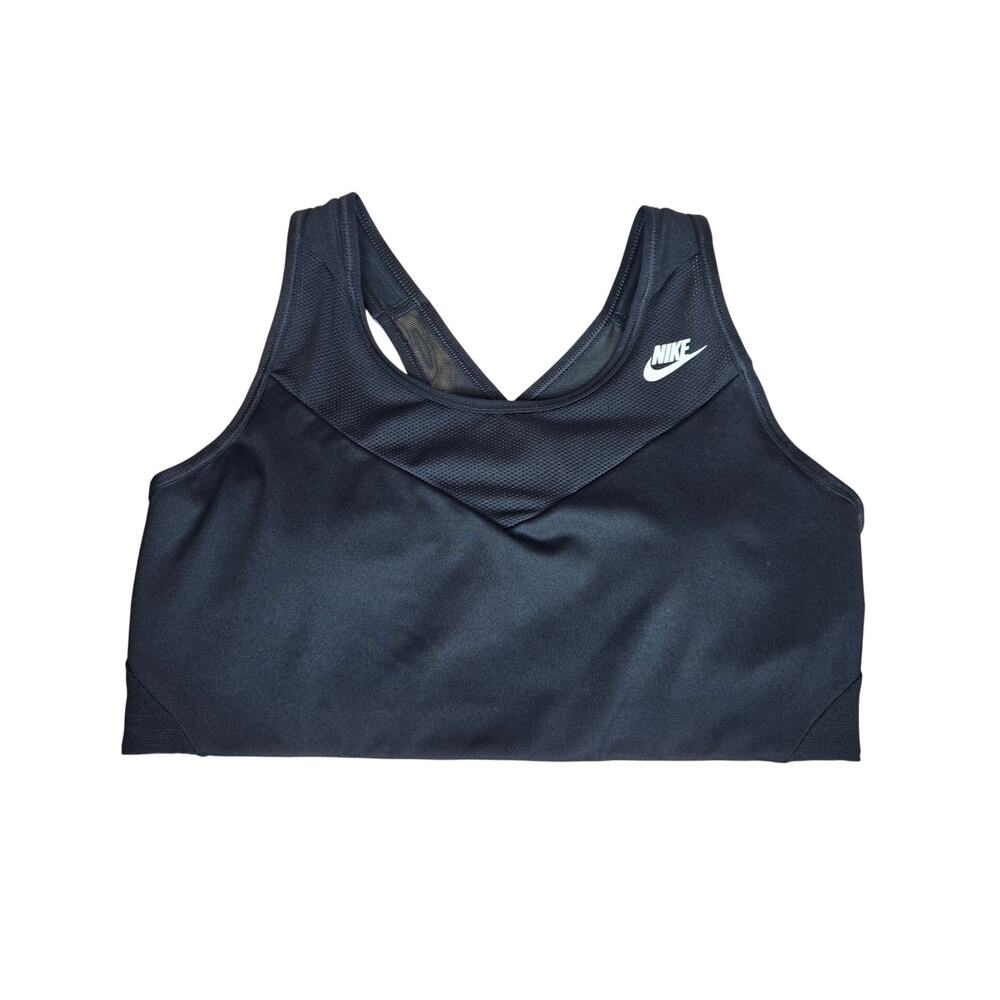 NIKE Women's Swoosh Active Sports Bra Black/White Size Large